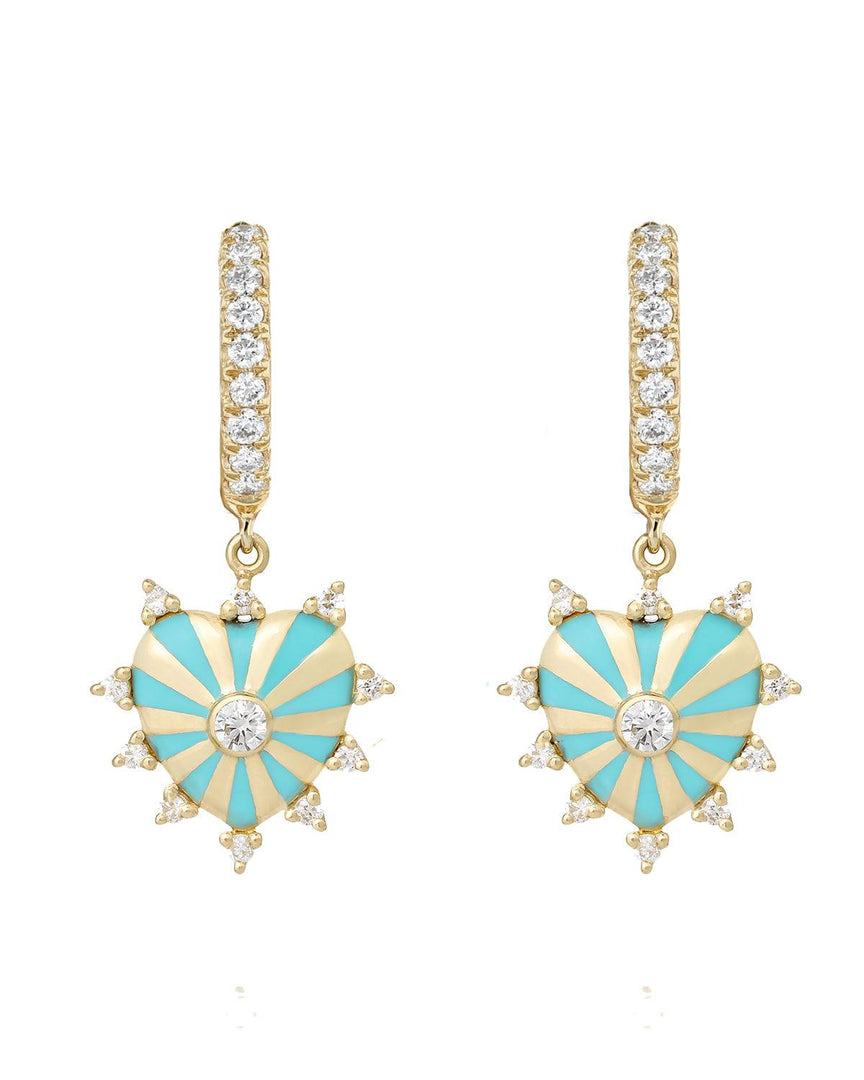 Mini Mila Heart Earrings with Diamonds