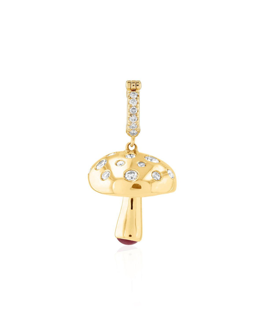 Mushroom Pendant, Scattered Diamonds
