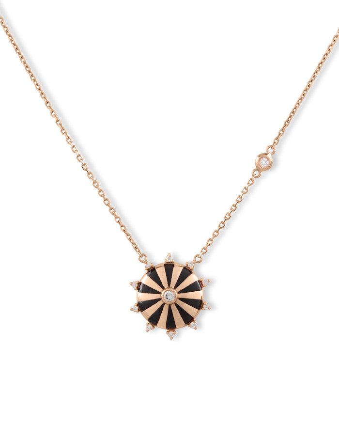 Small Mila Sun Necklace with Diamonds