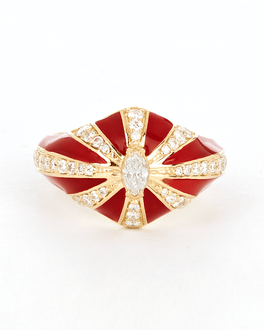 Lila Ring, Red Enamel