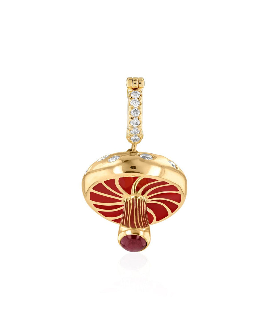 Mushroom Pendant, Scattered Diamonds