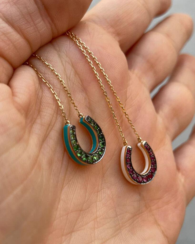 Horseshoe Necklace - Tsavorite