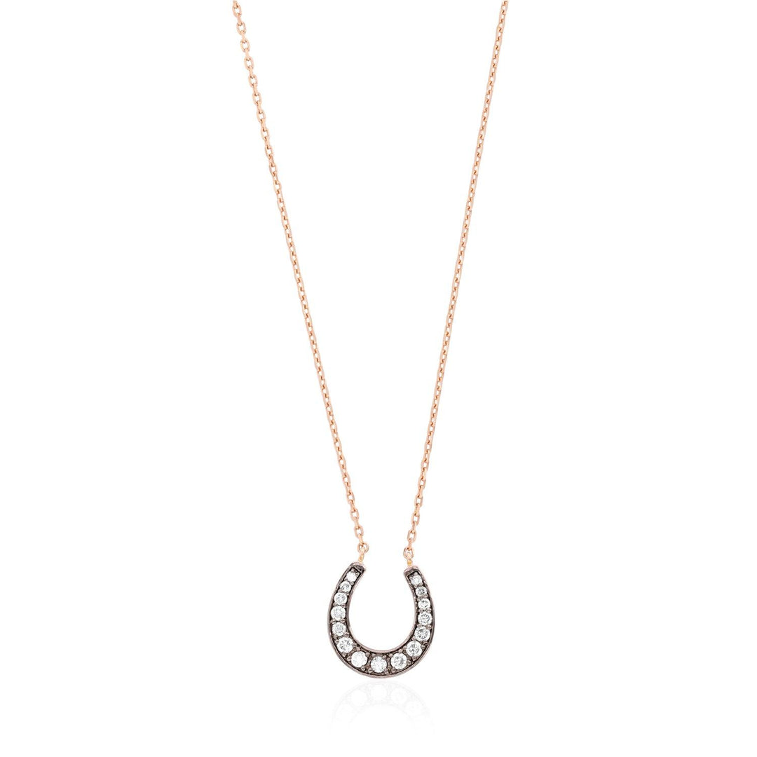 Horseshoe Necklace - Brown Diamond