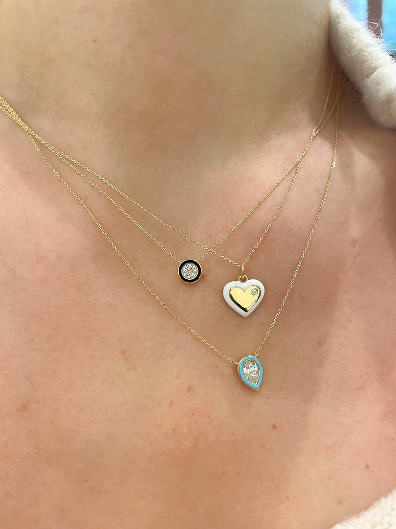 Enamel Diamond Necklace