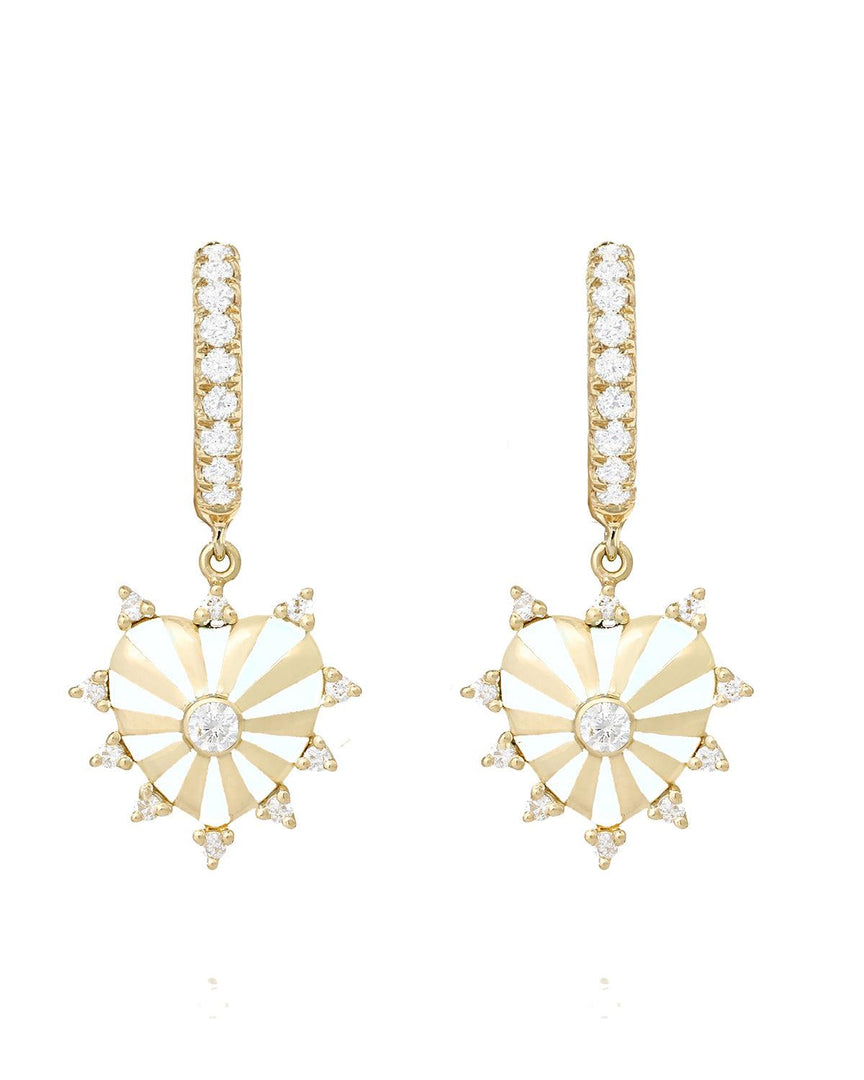 Mini Mila Heart Earrings with Diamonds