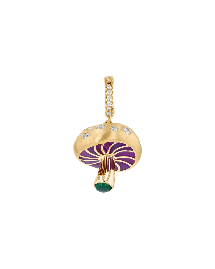 Mushroom Pendant, Scattered Diamonds