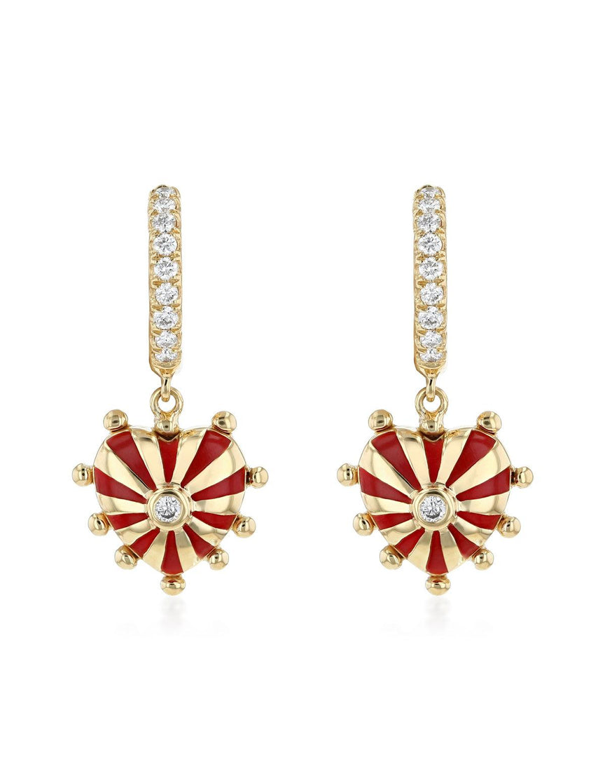 Mini Mila Heart Earrings with Gold Beads