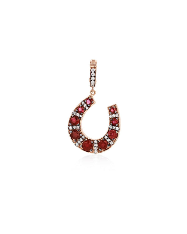 Horseshoe Pendant, Ruby