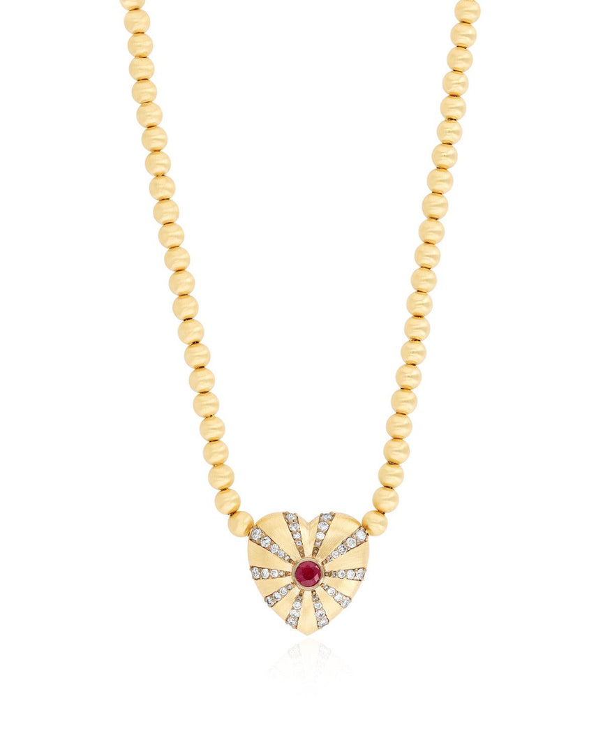 All Gold Mila Heart Bead Necklace