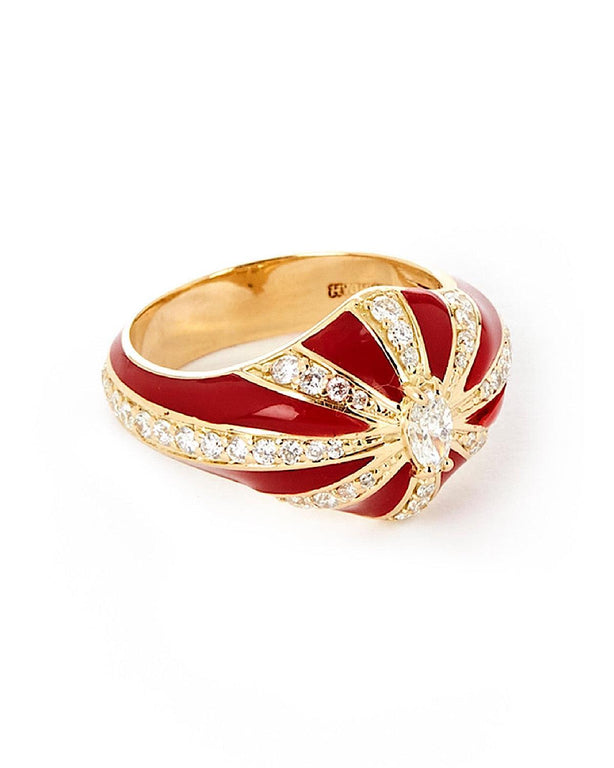 Lila Ring, Red Enamel