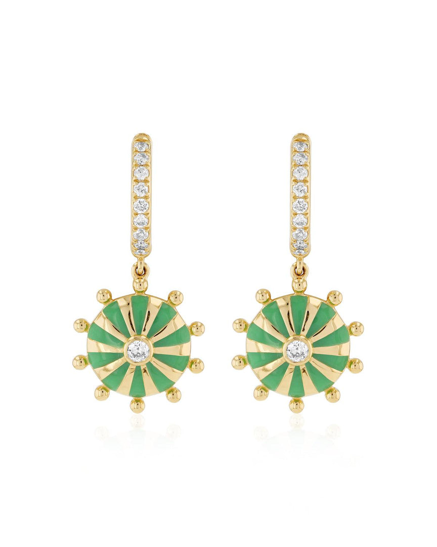 Mini Mila Sun Earrings with Gold Beads
