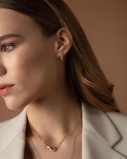 3 in 1 Earrings White Enamel