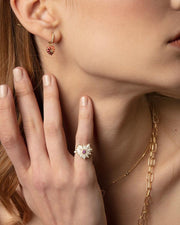 Mila Heart Ring, White Enamel