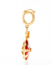 Small Mila Sun Pendant- Red Enamel, Citrine