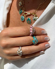 Lila Ring, Pink Enamel