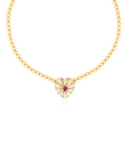 All Gold Mila Heart Bead Necklace