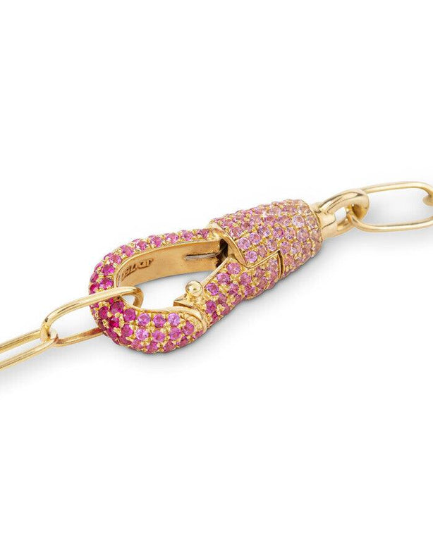 Large Pink Sapphire Ombre hook chain 40cm