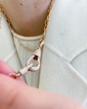 Large Diamond Hook Pendant - Yellow Gold