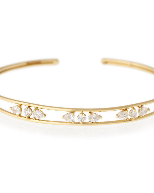 Triple Pear and Round Diamonds Bracelet
