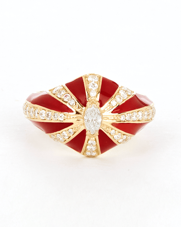 Lila Ring, Red Enamel