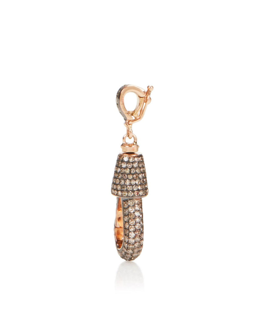 Large Diamond Hook Pendant, Brown Diamonds