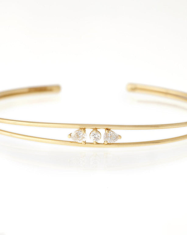 Pear & Round Diamond Bracelet- Yellow Gold
