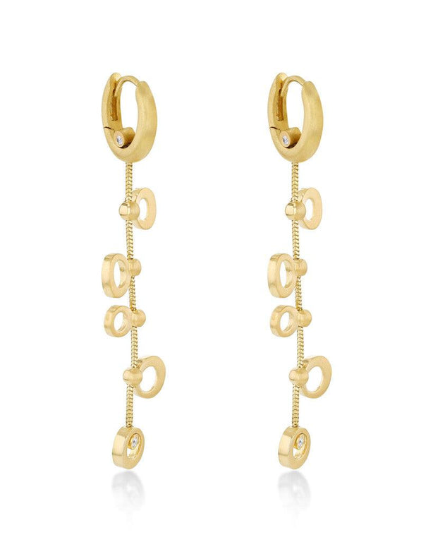 Muse Dangling Earrings- Yellow Gold