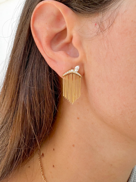 Merveilles Fringe Earrings Short