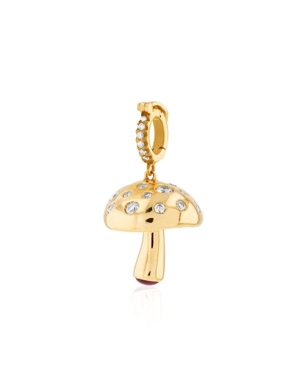Mushroom Pendant, Scattered Diamonds