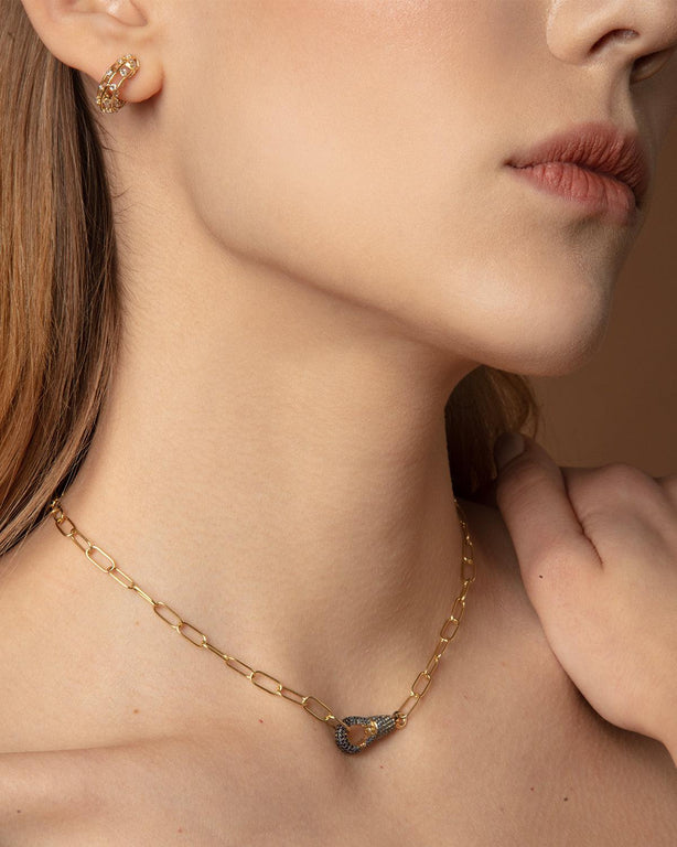 Large Blue Sapphire Ombre Hook Chain 40cm