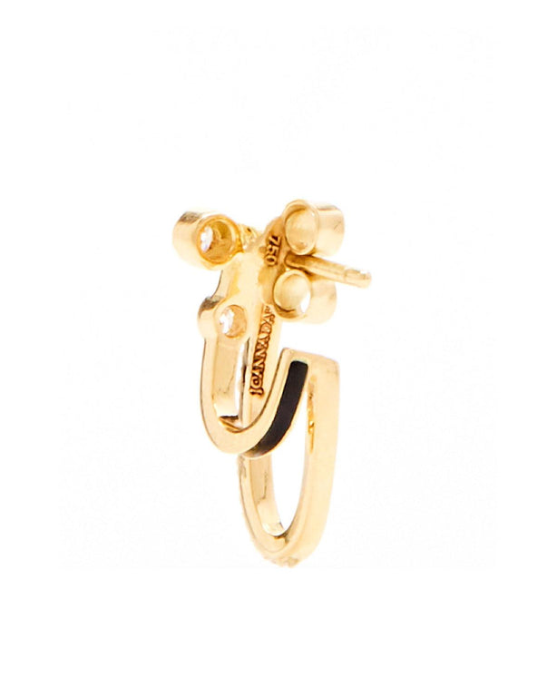 3 in 1 Earrings Black Enamel