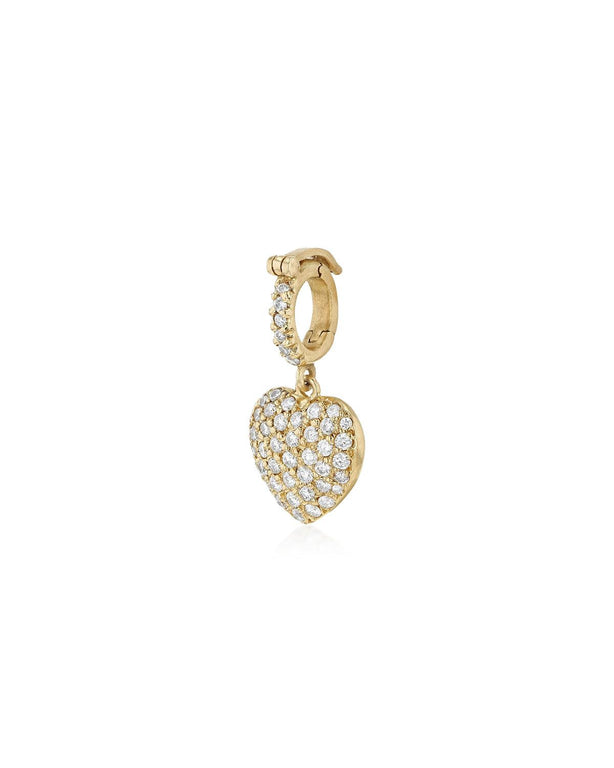 Heart Pendant, White Diamonds
