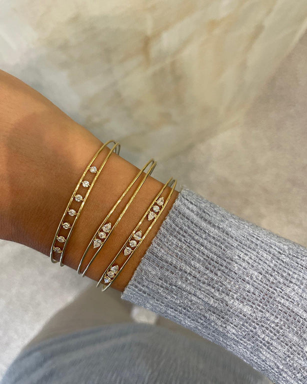 Pear & Round Diamond Bracelet- Yellow Gold