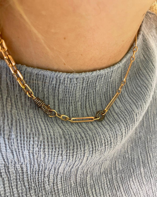 Chunky Chain- Brown Diamond Lock