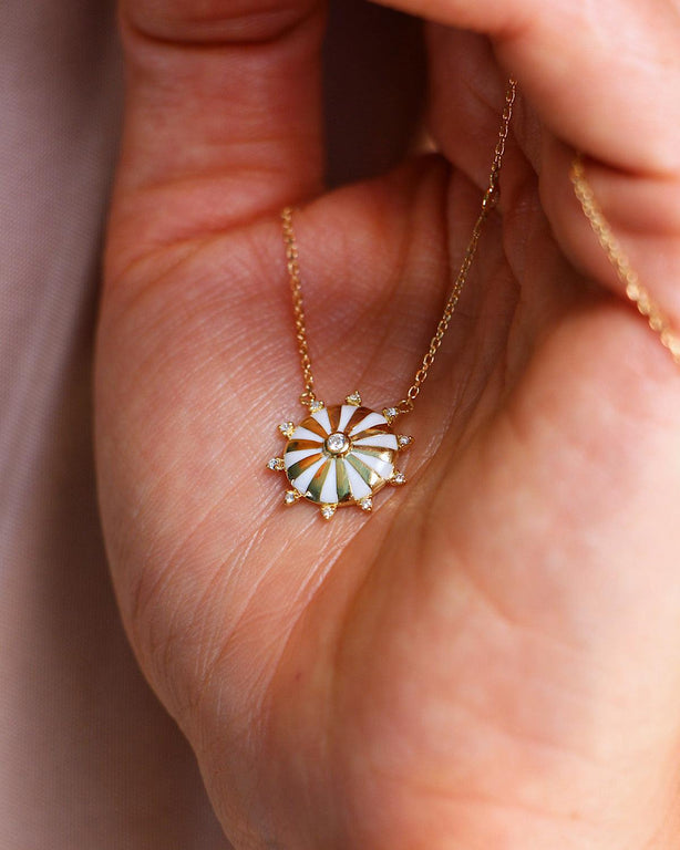 Mini Mila Sun Necklace with Diamonds