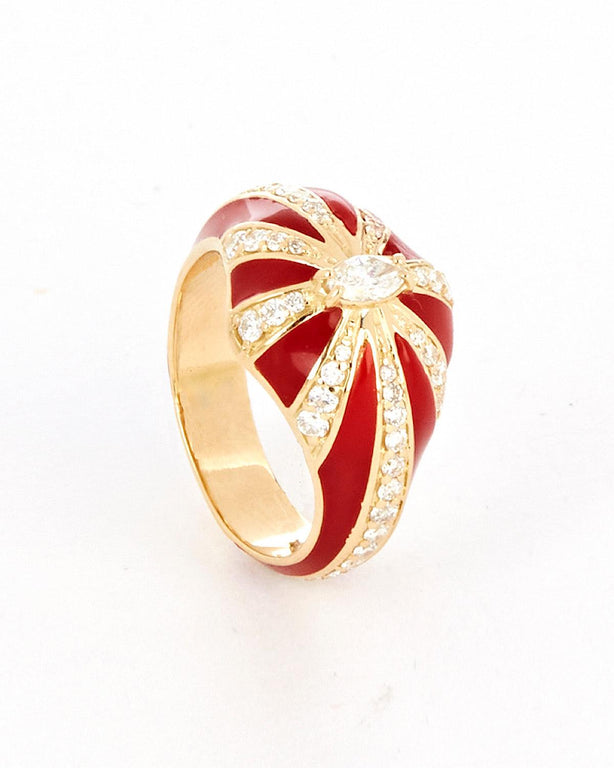 Lila Ring, Red Enamel
