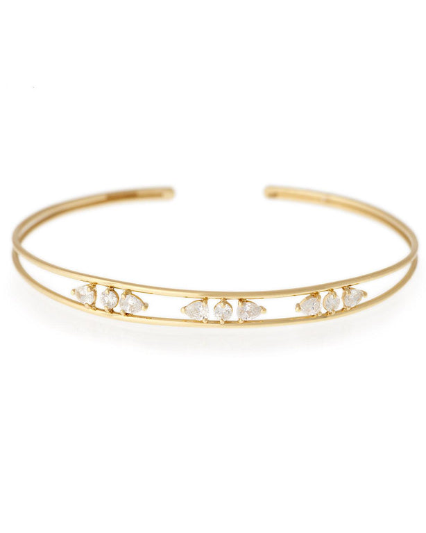 Triple Pear and Round Diamonds Bracelet