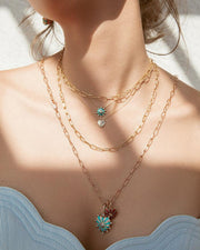 Mini Mila Sun Necklace - Yellow Gold