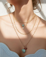 Mini Mila Sun Necklace with Diamonds - Yellow Gold