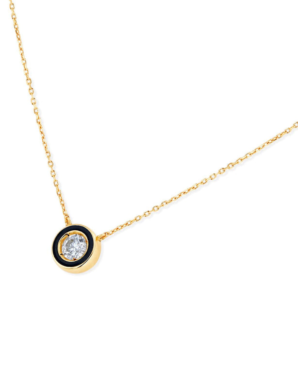Enamel Diamond Necklace