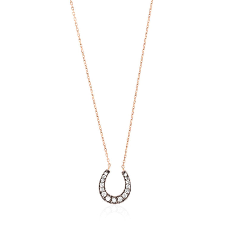 Horseshoe Necklace - Brown Diamond