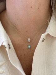 Enamel Diamond Pear Necklace