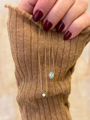 Enamel Diamond Necklace