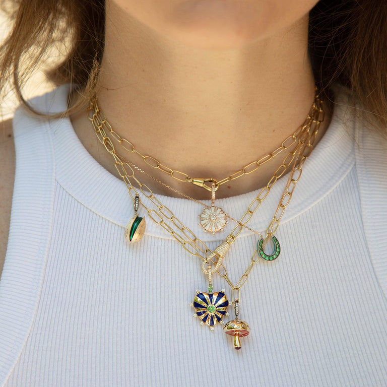 Horseshoe Pendant, Emerald