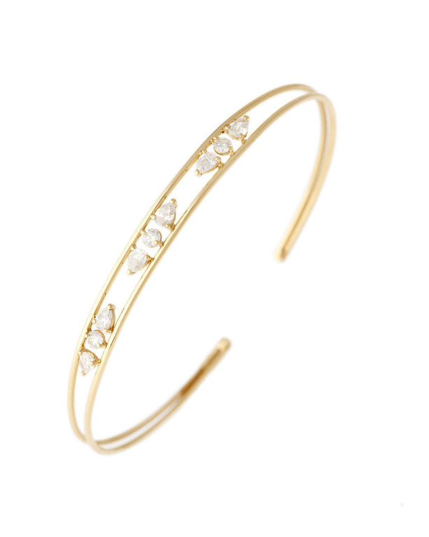 Triple Pear and Round Diamonds Bracelet