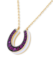 Horseshoe Necklace - Ruby